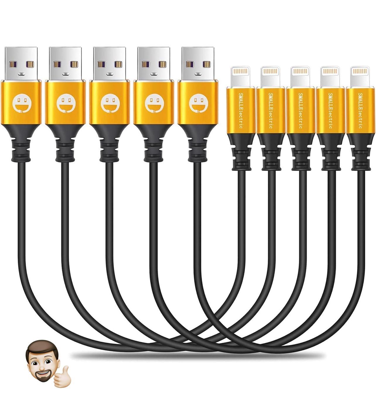 5Pack Short iPhone Charger Cable 1FT Lightning Cable 1 Foot Charging Station Portable Desktop Cord for iPhone 12 11 Pro X XS Max XR / 8/8 Plus / 7 Plu