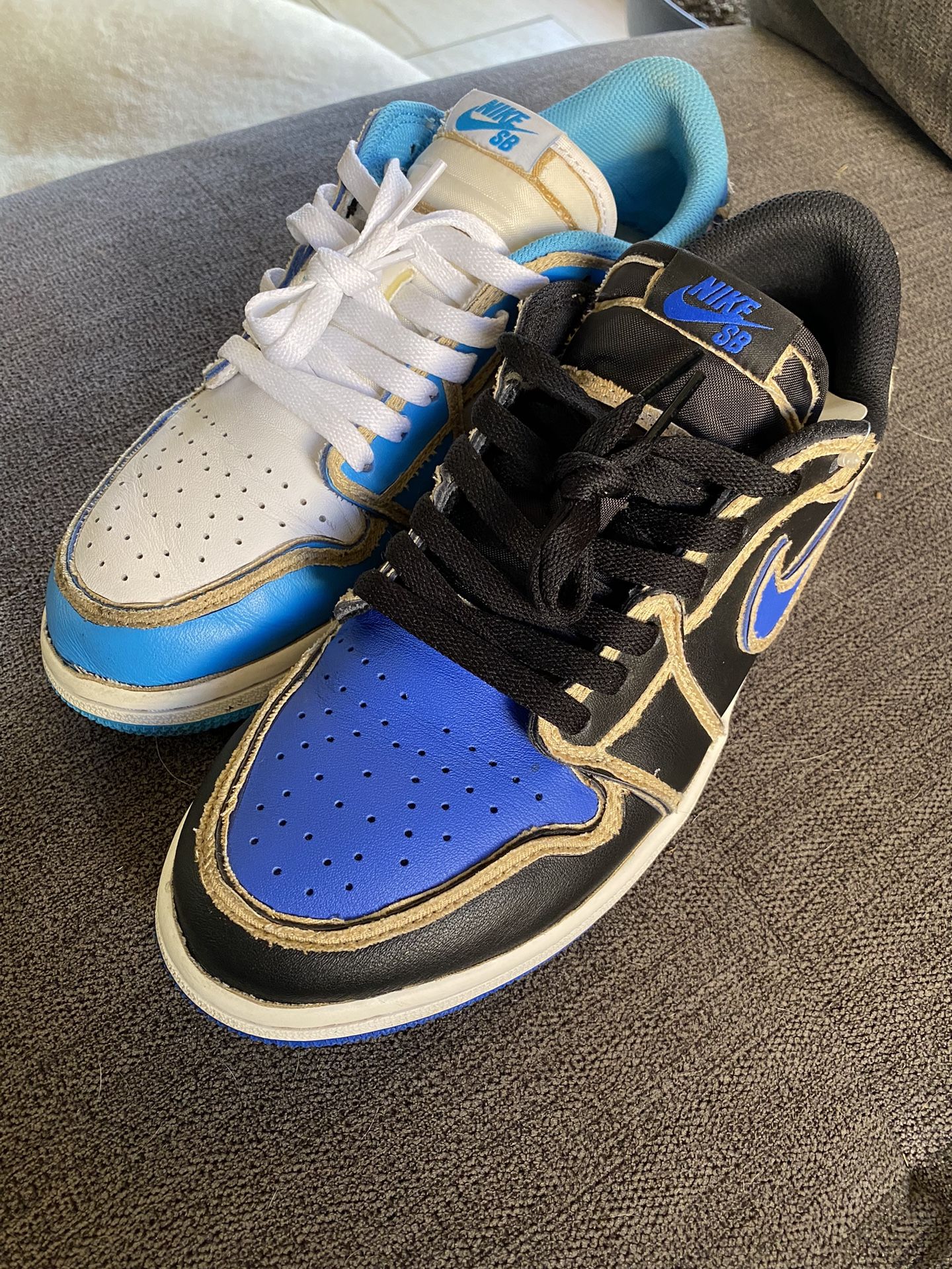 Louis Vuitton X Travis Scott Air Jordan 1 Low OG SP Damier AzurBrownLV  Monography AJ1 Basketball Shoes for Sale in Denver, CO - OfferUp