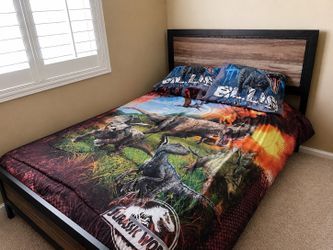 Full size bed frame with headboard and footboard