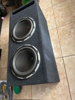 Pair of 10 W6v2 Subwoofers with double faced enclosure