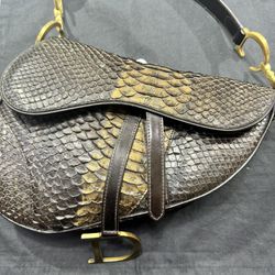 Vintage Dior  Python  Saddle Bag 