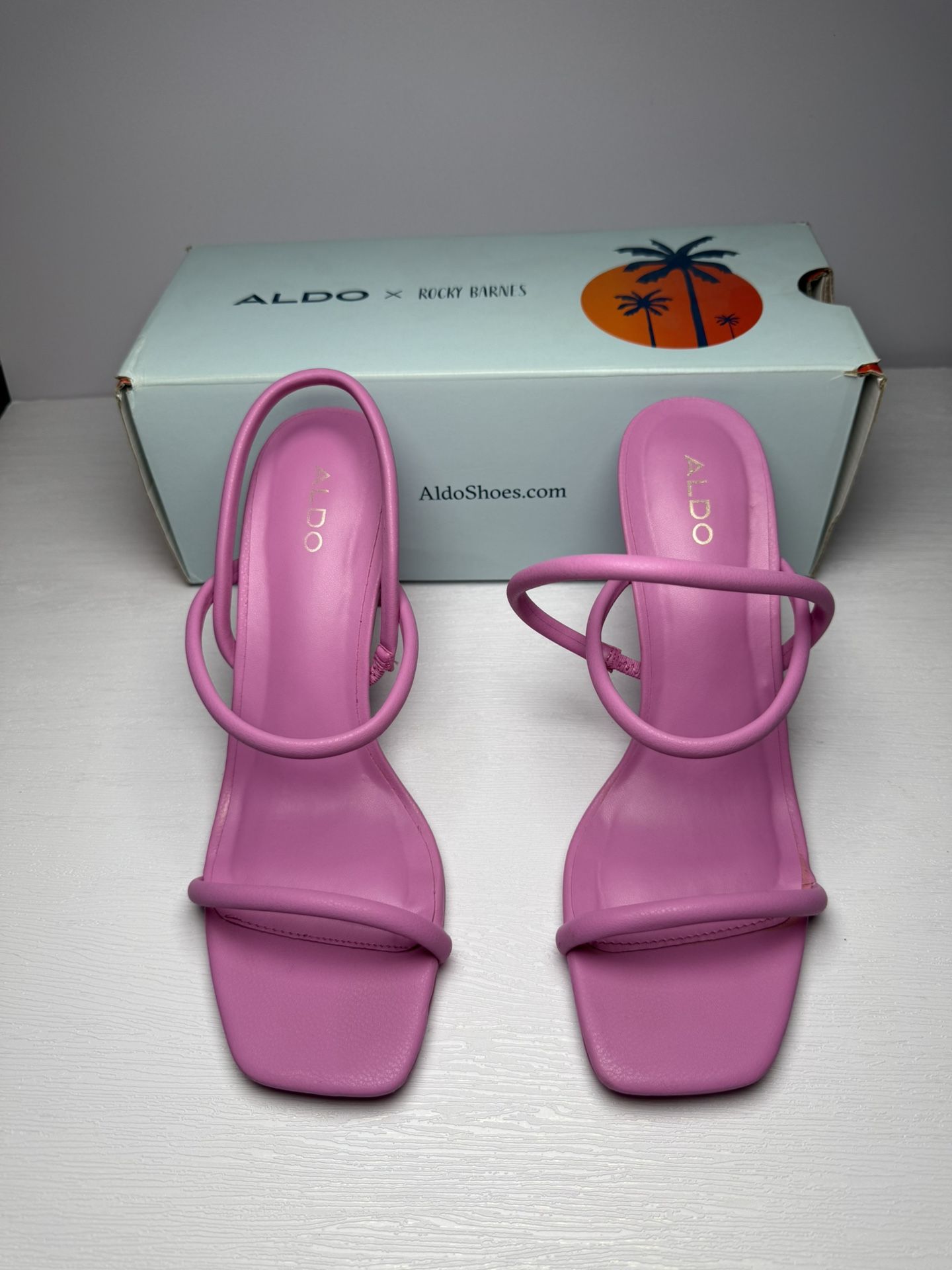 Aldo Barbie Pink Square Toe Strappy Slingback