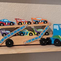 Melissa and Doug Truck 6 Race Car Carrier