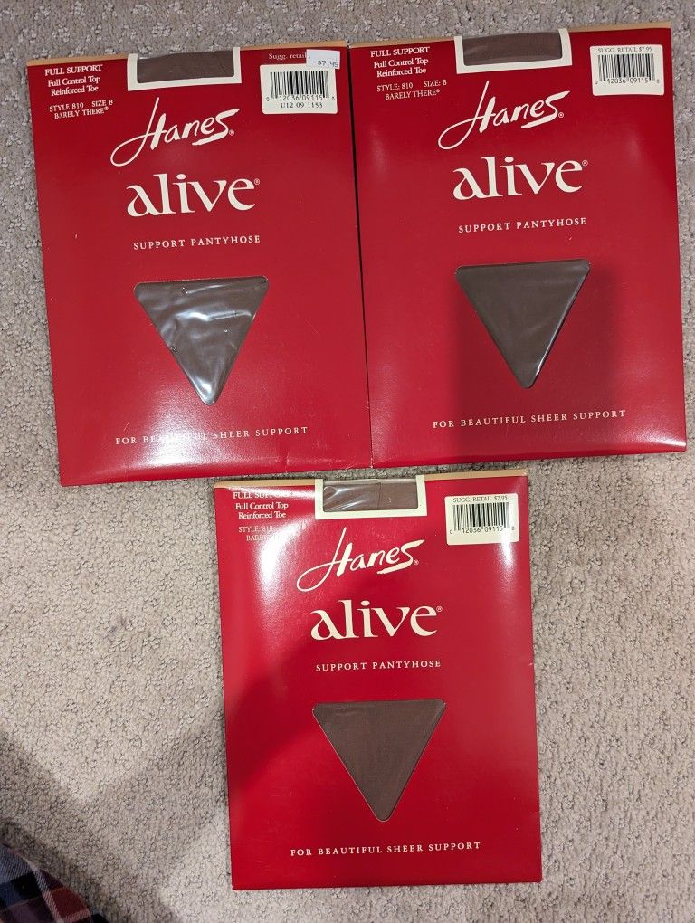 New And Unopened Vintage Hanes Alive Pantyhose From the 90s