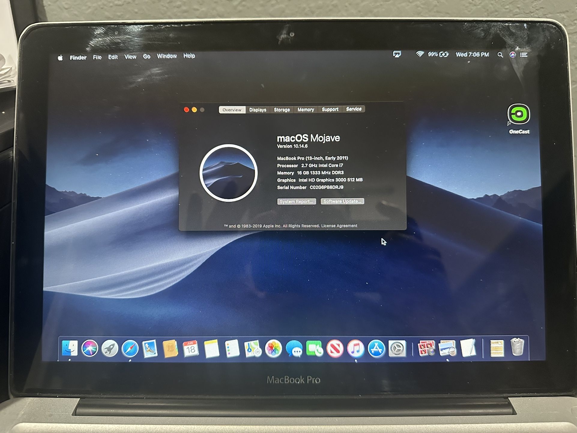 Apple MacBook Pro 13-inch Mid 2012 - 2.5GHz, i5 - 1TB Crucial SSD, 16GB RAM (With Charger)