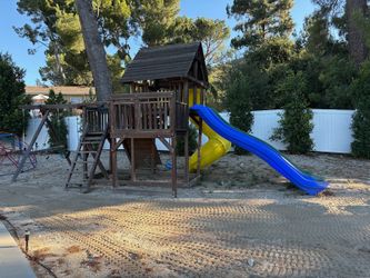 Wooden Backyard Playset with Slides and Swings