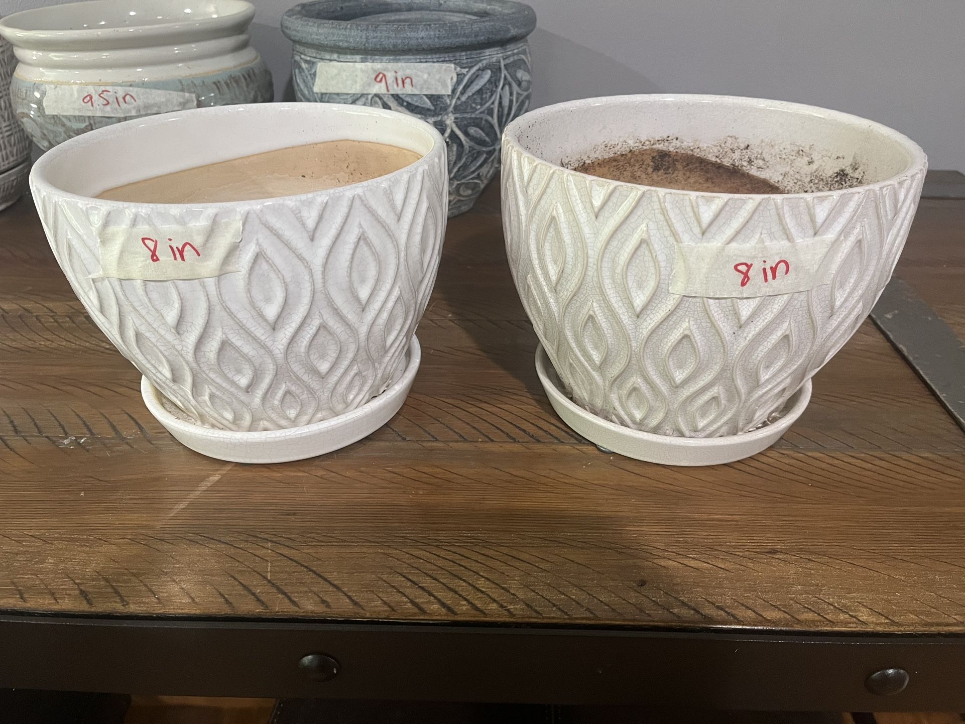 Set Of Two Plant Pots - 8”