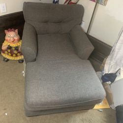 Modern Gray Lounge Chair / Chaise Chair