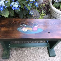 Handcrafted Wooden Duck Bench