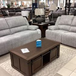 Mcclelland Gray Reclining Sofa and Loveseat Ashley 