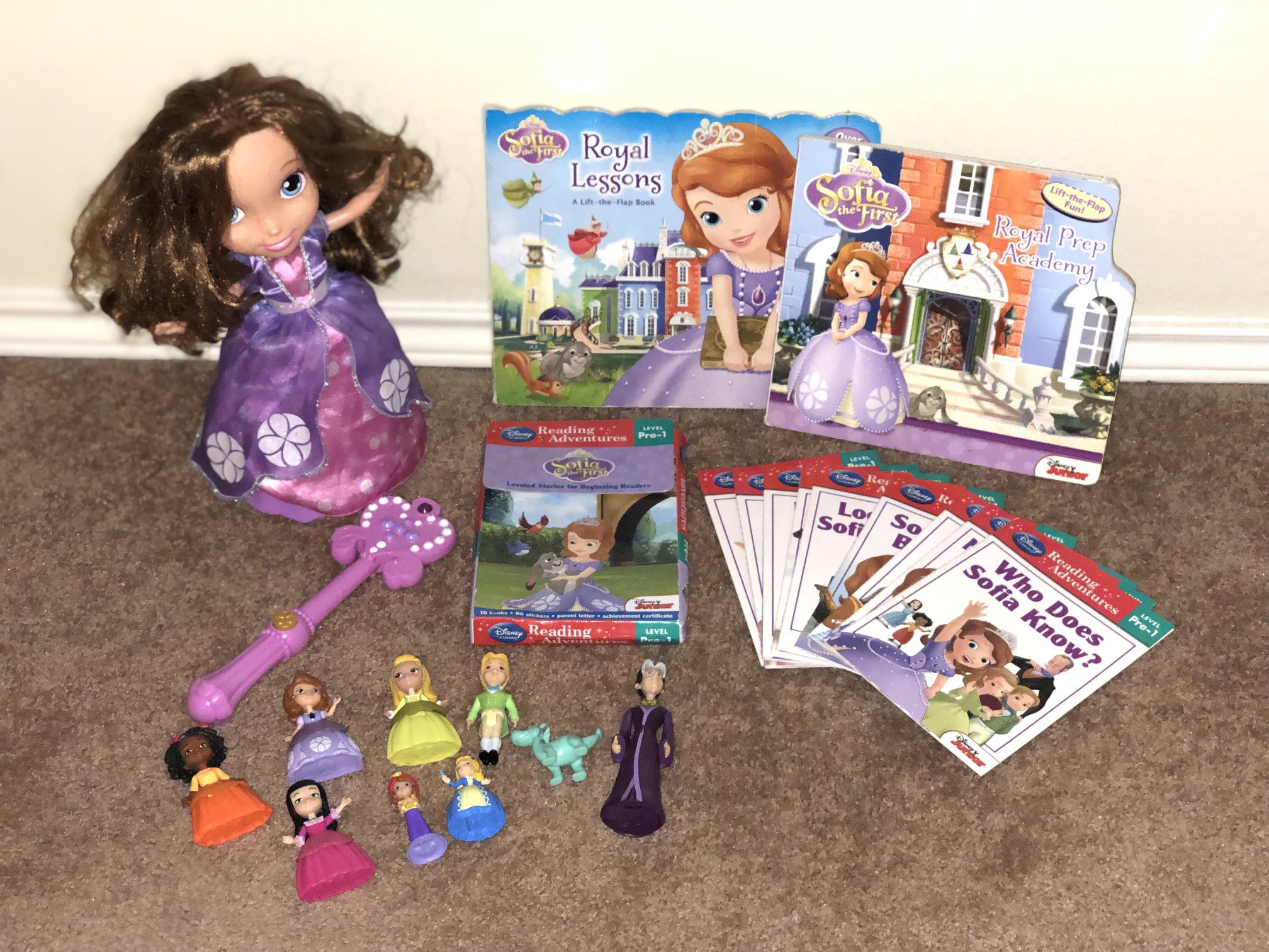 SOPHIA THE FIRST TOY LOT BOOKS DOLL FIGURES