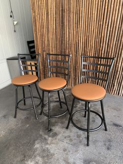 Altos 3 Bancos Giratorios Tapiceria Nueva 