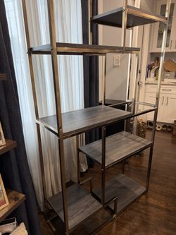 Wooden/Metal Shelf and Bookcase