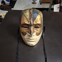 Hand-painted Made In Venice Italy 🇮🇹  Genuine Original Venezia Masquerade Mask Made By Ca ' Macana 8.5" X 6.25"