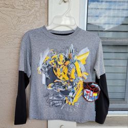 NEW with TAG...BOYS LONG-SLEEVED  "TRANSFORMER" SHIRT...size 4...5/6 ...7