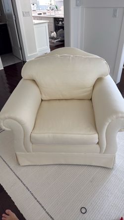 Cream Upholstered Accent Armchair