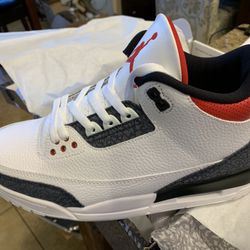 Nike Jordan  Retro Fire Red Denim Sz 10.5
