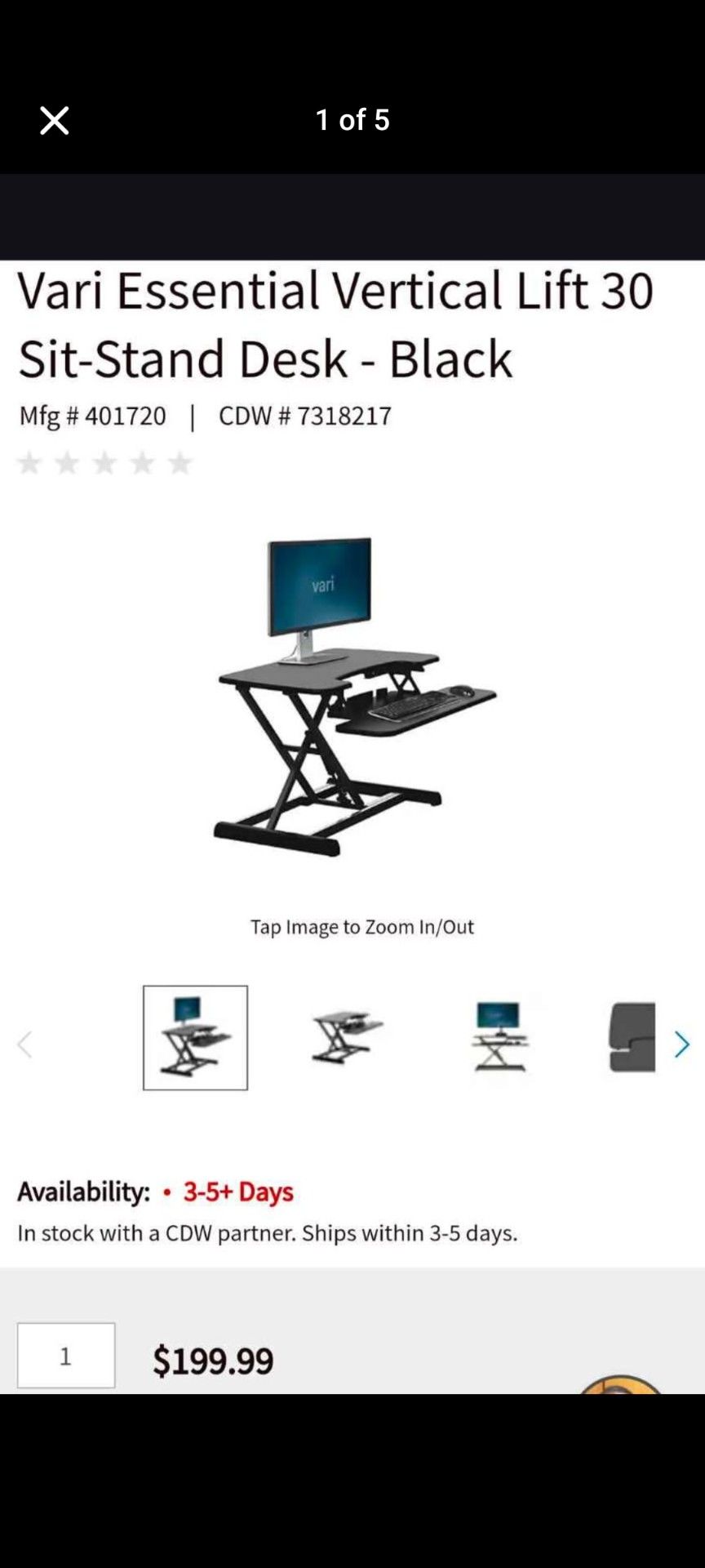 Vari Essential Vertical Lift 30 Sit-Stand Desk