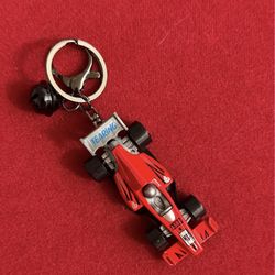 Red Race Car Keychain with Bell – Cute & Sporty!