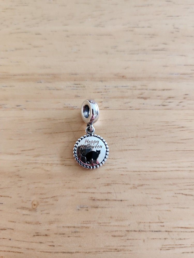 Pandora Charm Happy Halloween Black Cat