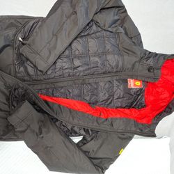 Scuderia Ferrari Men's Red Hooded Winter Parka Jacket