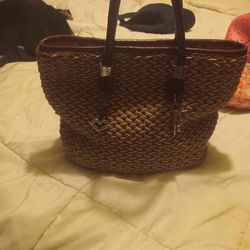 Brighton Medium Brown Woven Purse 