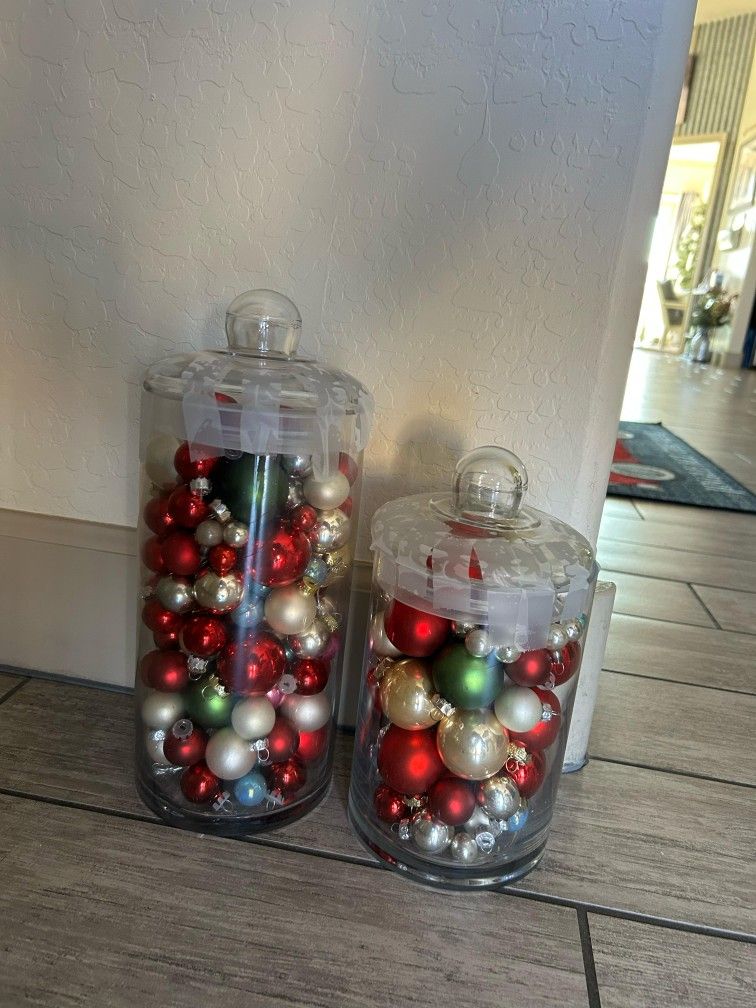 Decorative Jars With Mini Ornaments 