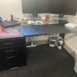 Desk + Filing Cabinet 