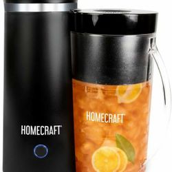 HomeCraft Electric Iced Tea Maker for Sweet Tea Cold Brew Coffee Double Insulated Pitcher Black 2qt