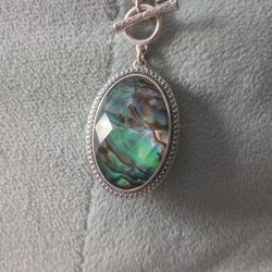 Lucky Brand Abalone And Turquoise 2 Sided Necklace 