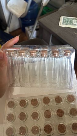 Glass bottle with cork party favors
