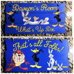 Looney Tunes Double Sided Bedroom Door Sign