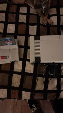Nintendo NES Console with Ice Hockey Game