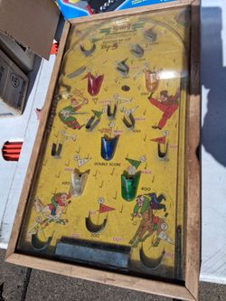 Vintage 1940's-50's poosh-m-up big 5 baseball pinball game
