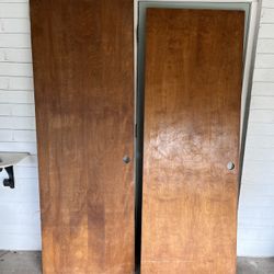 Pair of 1960s MCM Birch Interior Doors - 30x80 (Phoenix Originals)