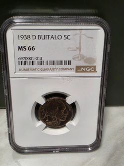 MS 66 1938 D Buffalo Nikel (toner)