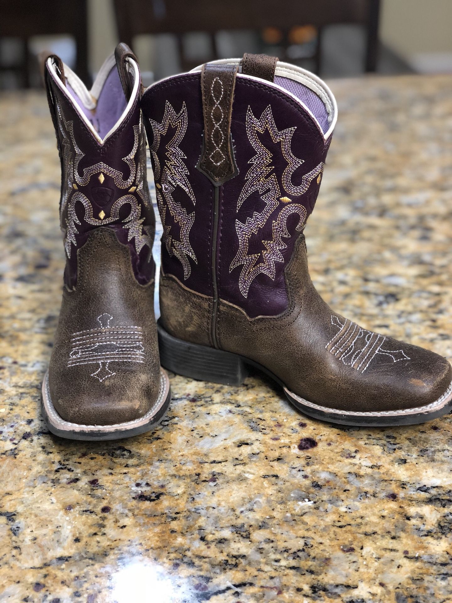 Purple ariat boots top