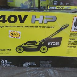 New RYOBI Lawnmower 
40V HP Brushless 20 in Walk Behind Push Lawn Mower with 6.0Ah Battery & Charger