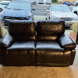 Reclining leather couch