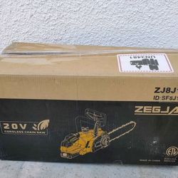 ZEGJAW Cordless Chainsaw 10-Inch Brushless Chain Saw With 20V Rechargeable Batteries And Charger For Wood Cutting Tree Branches Shears Pruning Househo