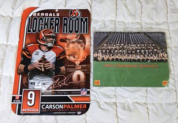 Cincinnati Bengals Bundle - Carson Palmer Locker Room Sign + 1995 Team Photo