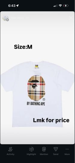 BAPE By Bathing Ape Plaid Graphic Tee Size M