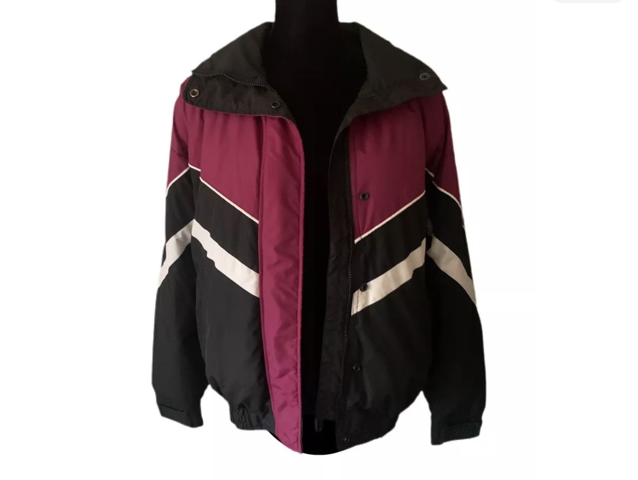 Vintage Puffer Jacket 80s Hunt Club Striped Kelso Style Down Jacket - Mens XL