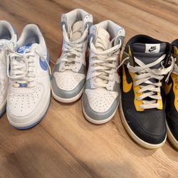 3 Pair Of Nike Dunk And AF1