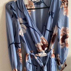XS Blue And Pink Floral Dress 