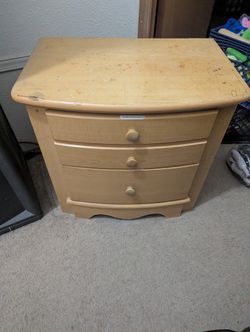 Large two drawer solid wood nightstand /dresser 26x17 and 1/2x25