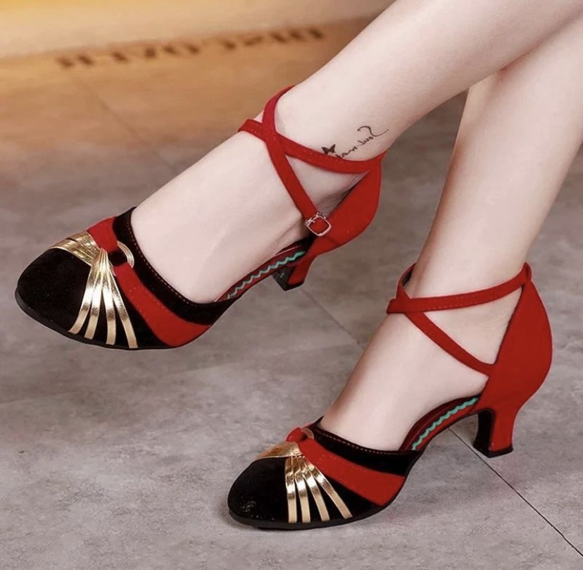 Dress Shoes Size9 Red,Gold,Black