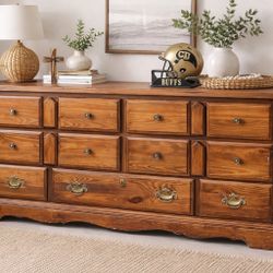 Solid Wood 9-Drawer Dresser – 60” Wide – Excellent Storage