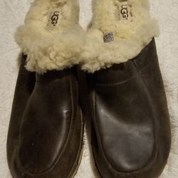 Women's Leather Australia UGG Dark Brown Mules Size 9