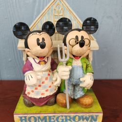 Jim Shore Walt Disney Showcase Collection Mickey Minnie Mouse Homegrown Figurine